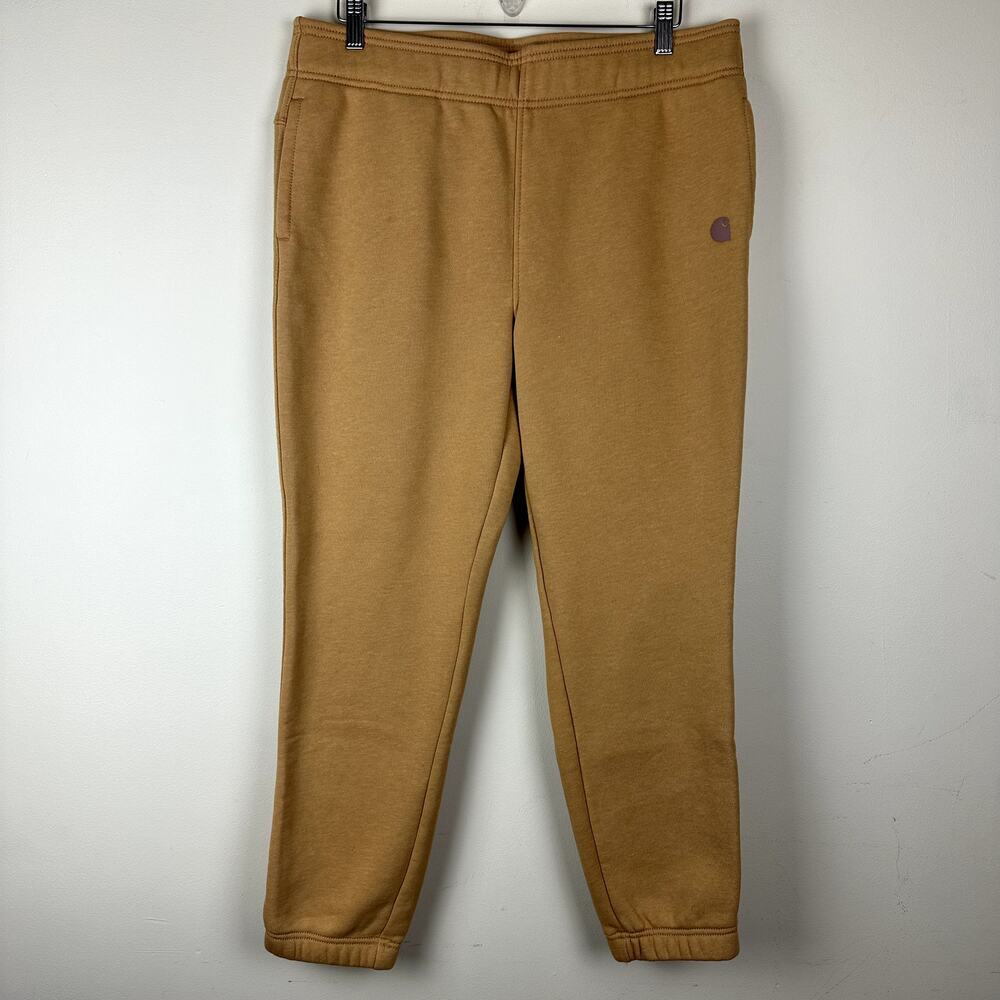 Carhartt Relaxed Fit Fleece Lined Sweatpants Brown Workwear Joggers Youth L12-14